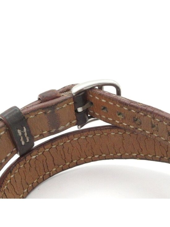 Hermes Watch Cape Cod Duzon Double Tour SS Leather Belt Silver